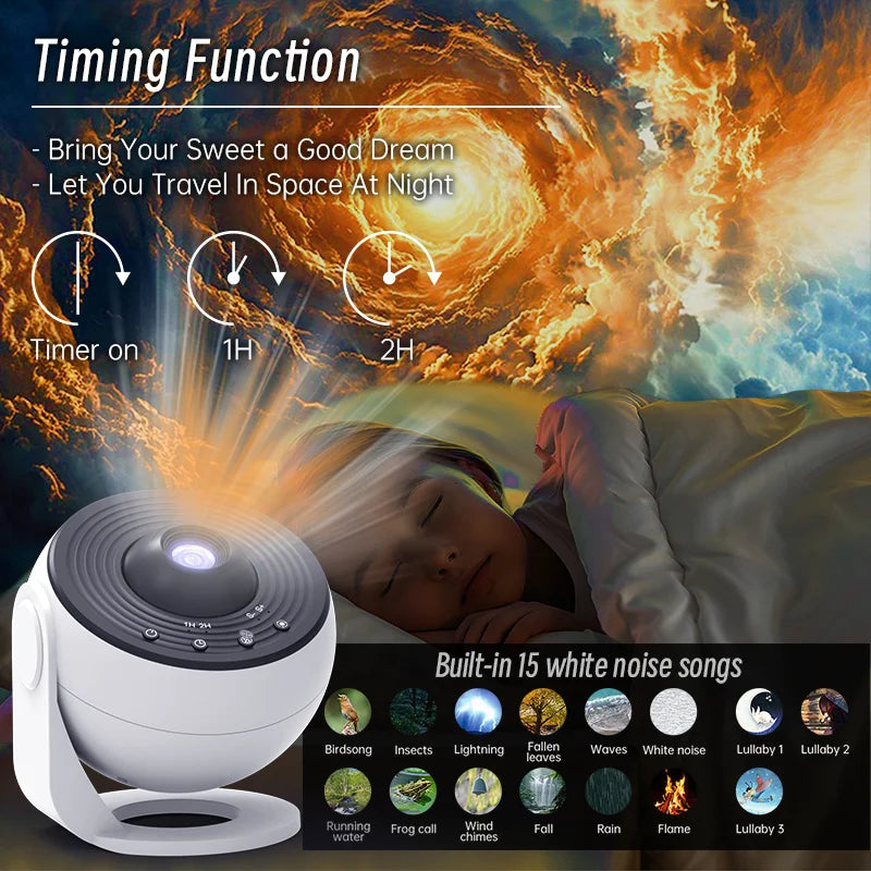 Galaxy Star Projector – HD Night Light with Bluetooth